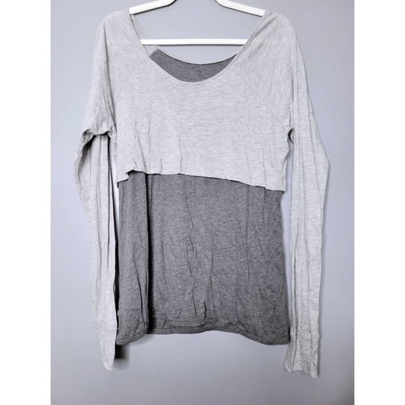 Sweaty Betty pavana Running two tone Gray Layered top Sz large - Picture 1 of 5